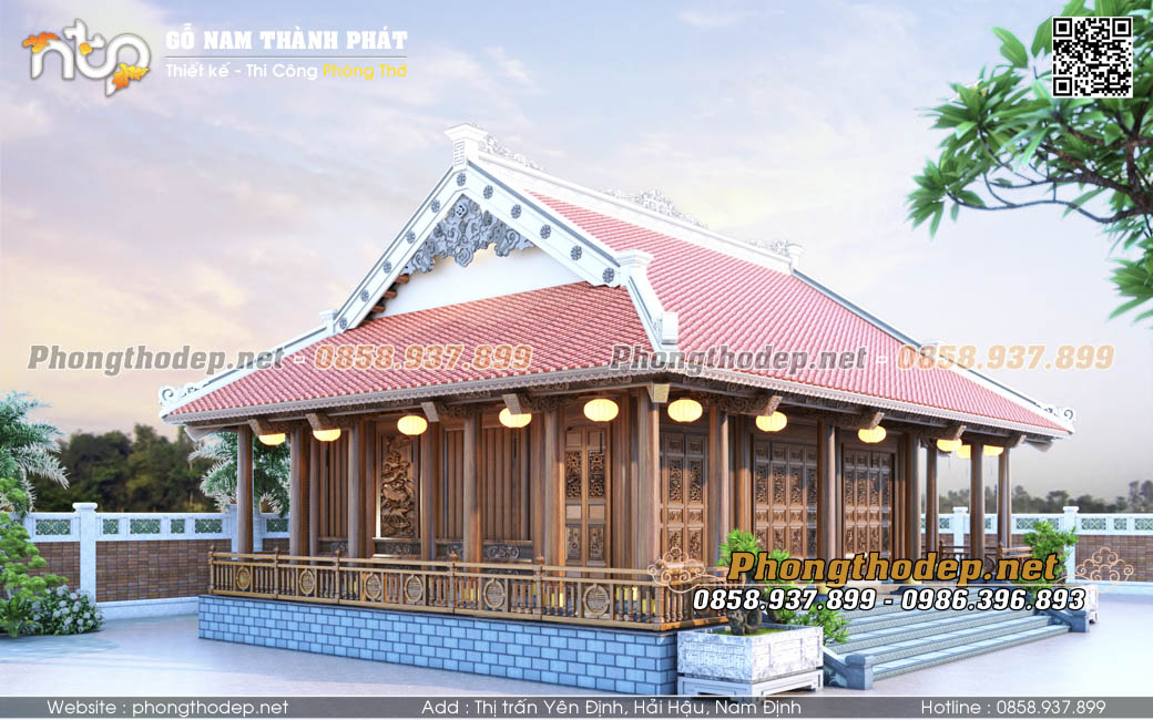 Nhà gỗ 3 gian 2 chái có kết cấu phức tạp hơn